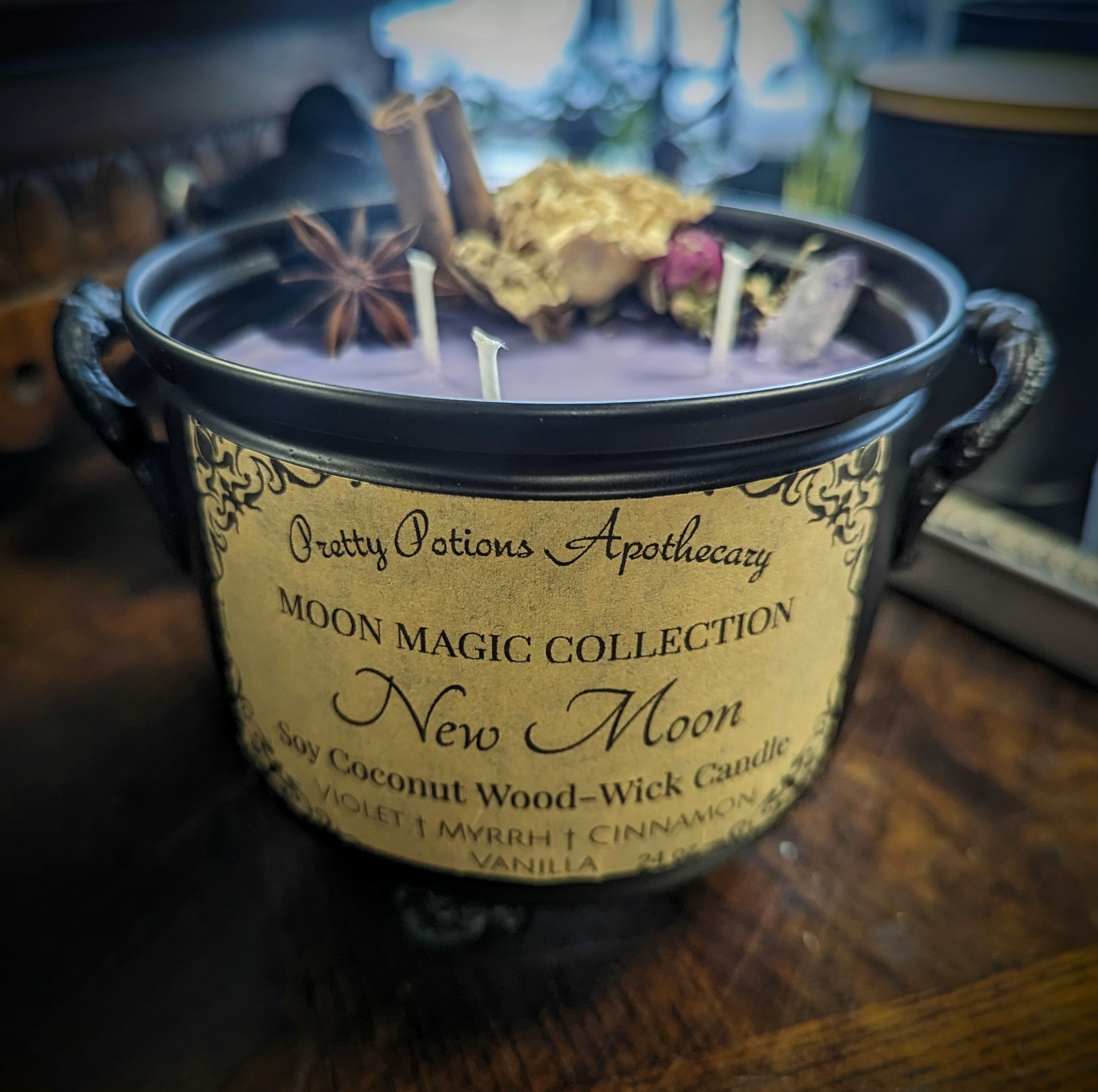 New Moon Ritual Cauldron Candle
