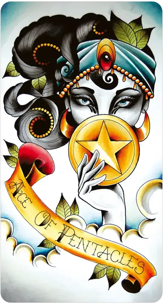 Eight Coins' Tattoo Tarot Borderless Miniature Edition