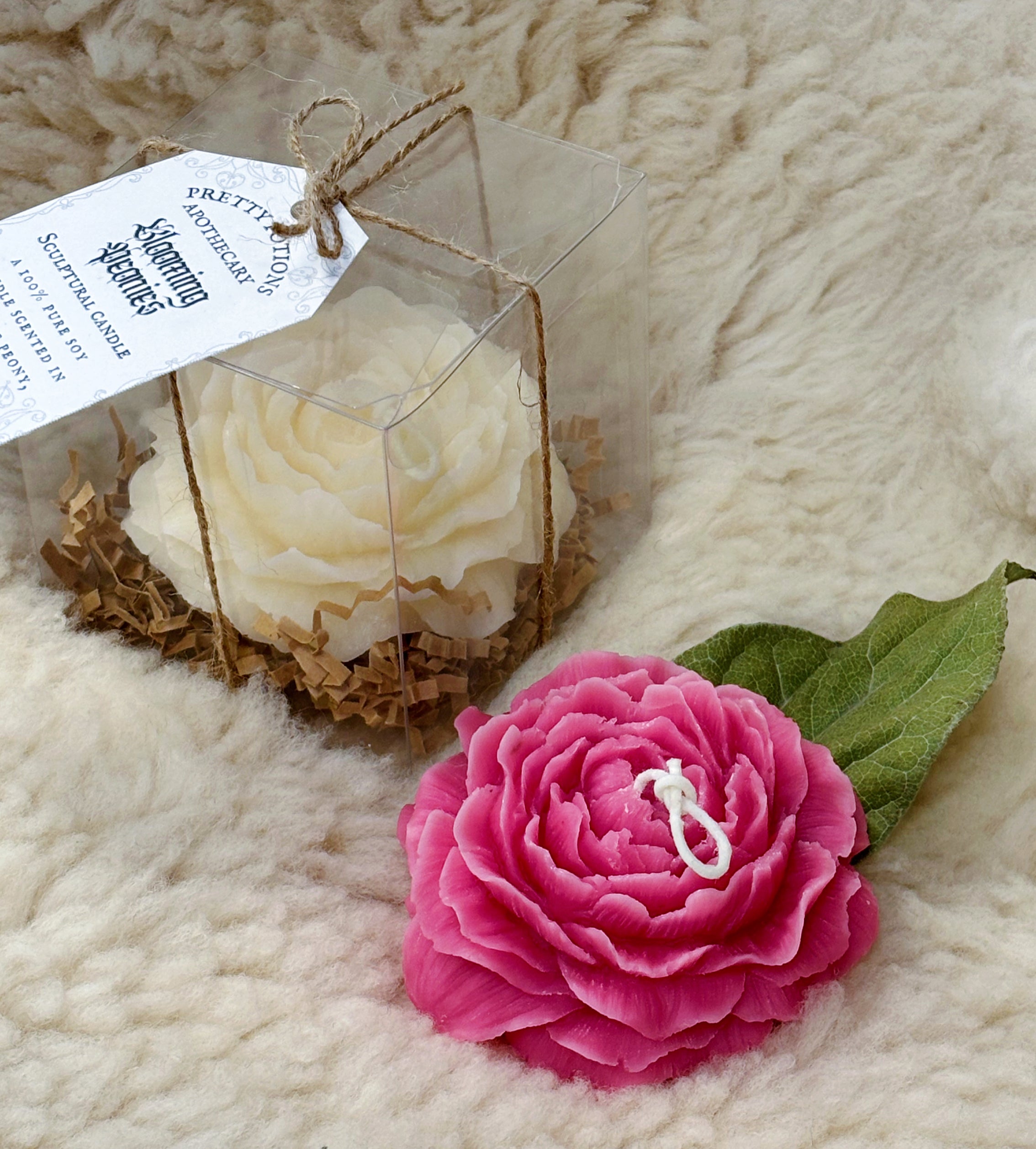 Blooming Peonies Sculptural Candle